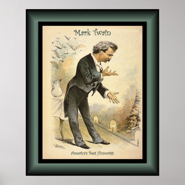 Poster Mark Twain ~ O Melhor Humorista Americano ~ (Frente)