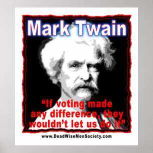 Poster Mark Twain que vota citações da diferença