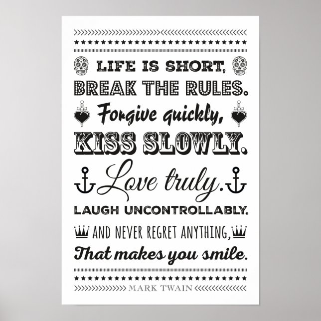 Poster Mark Twain - Quebre as Regras (Frente)