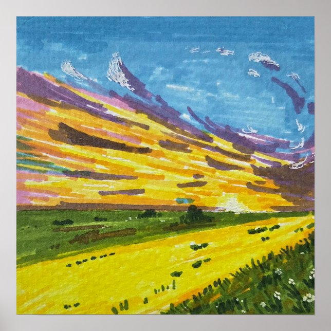 Poster Marker Landscape Painting  (Frente)
