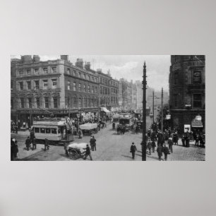Póster Market Street, Manchester, 1910