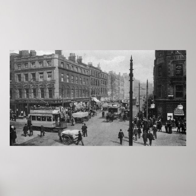 Póster Market Street, Manchester, 1910 (Frente)