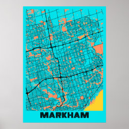 Poster Markham - Canadá - Mapa da Cidade de Gloria