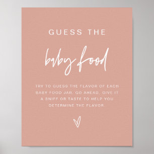 Poster MARLO Blush Pink Boho Adivinha O Jogo da Comida do