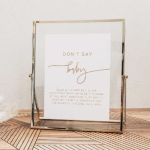 Poster MARLO Boho Earth Toned Beige Don't say Baby Sign