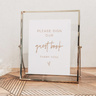 Poster MarLO Boho Earth Toned Beige Guestbook Sinal