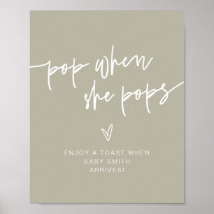 Poster MARLO Boho Sage Green Pop Quando Pop Sinal