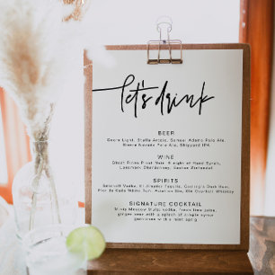 Poster MARLO Bold Contemporâneo Vamos Beber Cartaz de Men