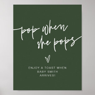 Poster MarLO Forest Green Boho Pop Quando Pop Sinal