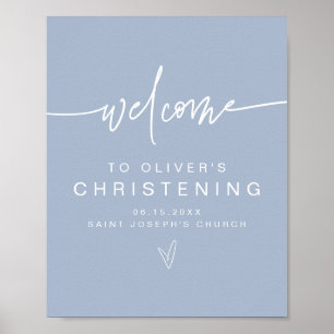 Poster MARLO Modern Boho Dusty Blue Christening