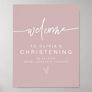 Poster MARLO Modern Boho Dusty Rosa Christening P