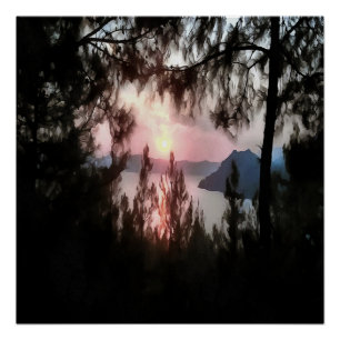 Póster Marmaris Sunset Enquadrada Pela Arte Paisagista De