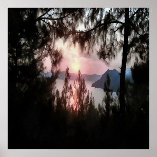 Póster Marmaris Sunset Enquadrada Pela Arte Paisagista De