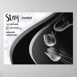 Poster Mármore Branco, Preto, Dourado