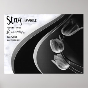 Poster Mármore Branco, Preto, Dourado