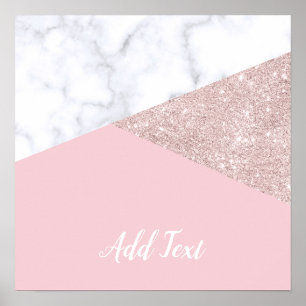 Póster Mármore branco-rosado-branco-brilhante-rosa-ouro-E