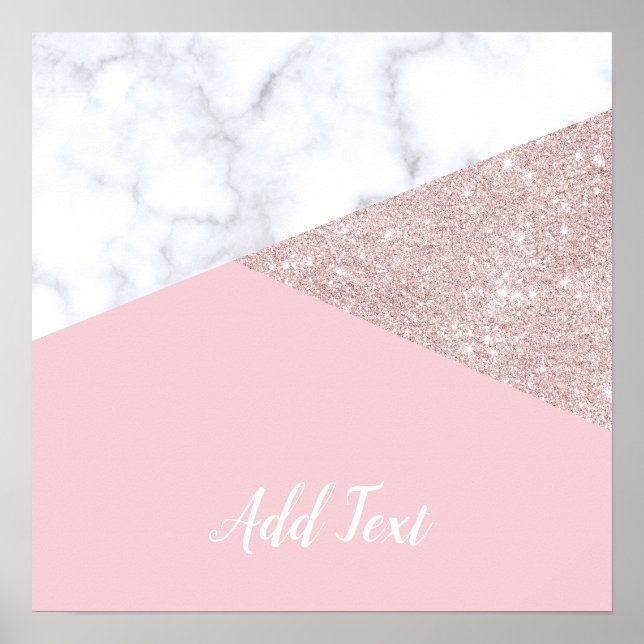 Póster Mármore branco-rosado-branco-brilhante-rosa-ouro-E (Frente)