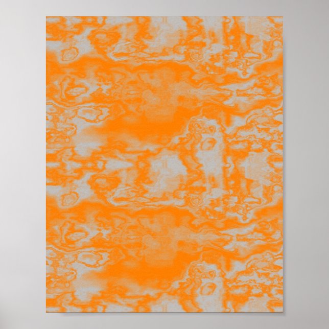 Poster Mármore de laranja e cinza (Frente)