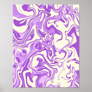 Poster Mármore Giratório Abstrato em Tons de Roxo