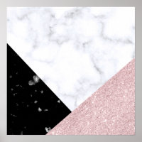 Mármore preto branco-rosa-brilhante Elegante
