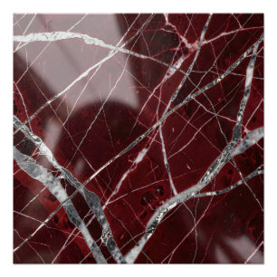 Póster Mármore vermelho luxuoso brilhante