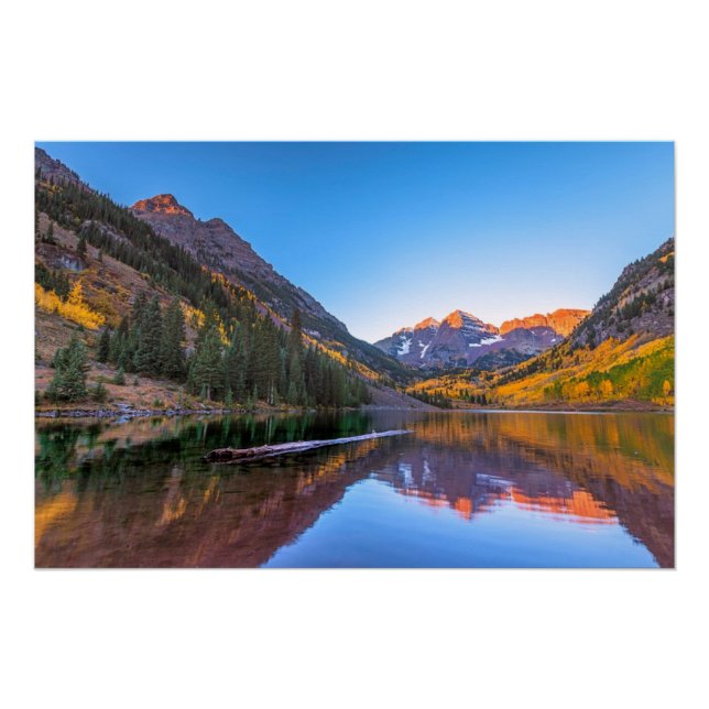 Póster Maroon Bells Alpen Glow (Frente)