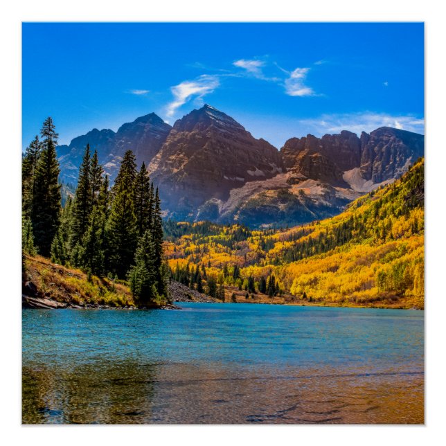 Póster Maroon Bells em Aspen, Colorado (Frente)