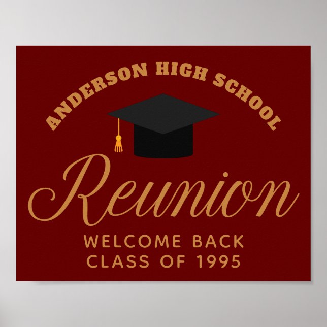 Poster Maroon Dourado Reunion Custom Welcome (Frente)