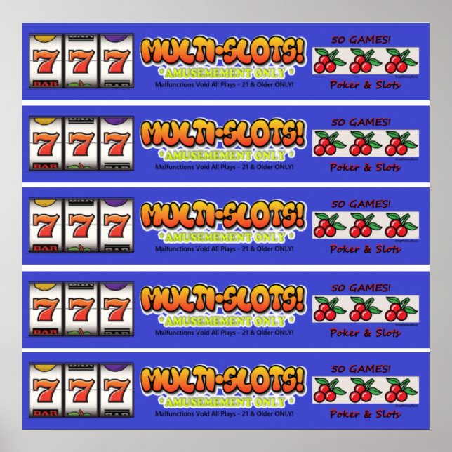 Poster Marque de Slot de Bartop Multiranhura Brilhante (Frente)