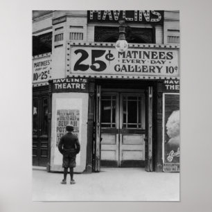 Poster Marquee do Cinema Vintage - Rua Louis - 1910