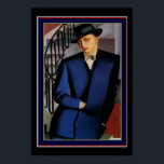 Póster "Marquis d'Afflito" Art Deco Retrato de Lempicka<br><div class="desc">Retrato do Marquês de Afflito (Escadaria),  1926 Tamara de Lempicka 13 x 19</div>