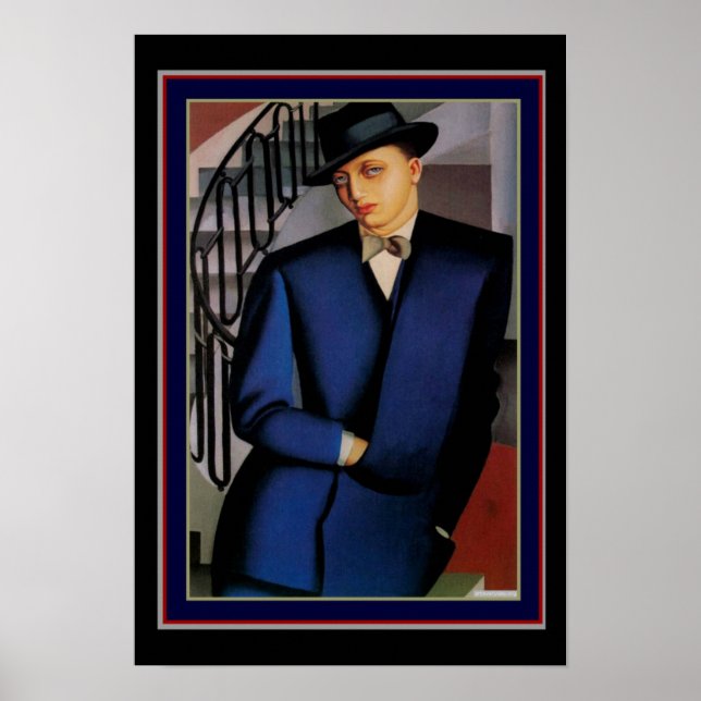 Póster "Marquis d'Afflito" Art Deco Retrato de Lempicka (Frente)