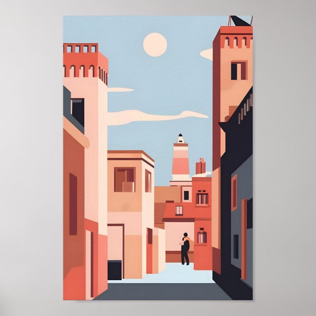 Poster Marrakech Elegance 4K Paisagem Cityscape (Frente)