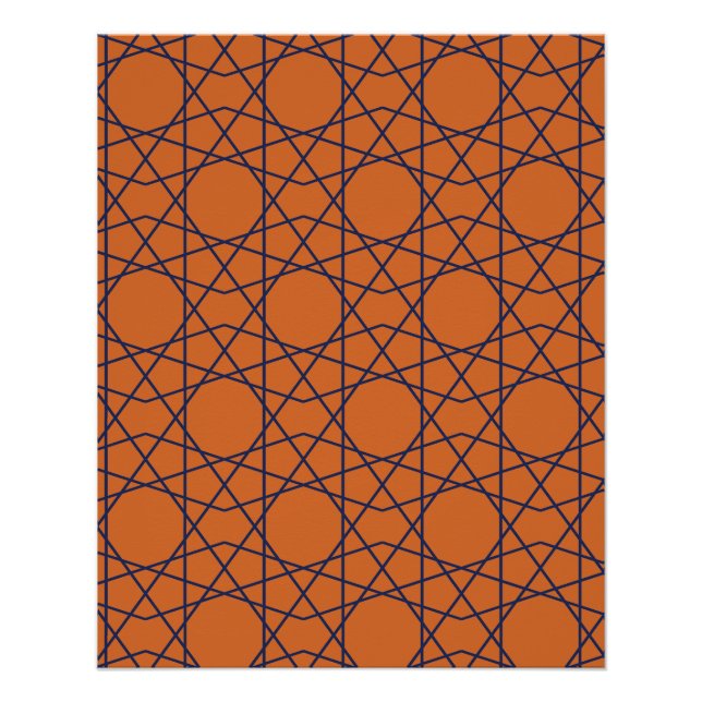 Póster Marrakech Índigo Geometria (Frente)