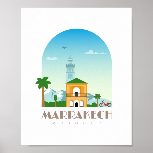 Poster Marrakech, morocco Skyline (Frente)