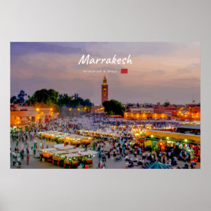 Poster Marrakesh, Marrocos - Praça Jemaa el Fnaa