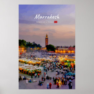 Poster Marrakesh, Marrocos - Praça Jemaa el Fnaa