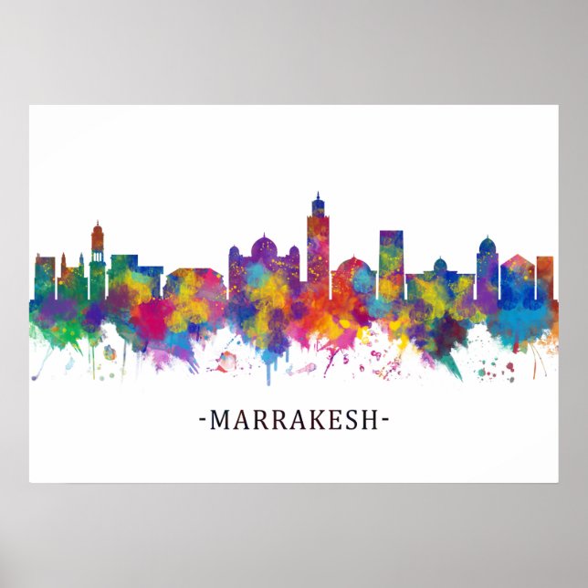 Poster Marrakesh Marrocos Skyline (Frente)