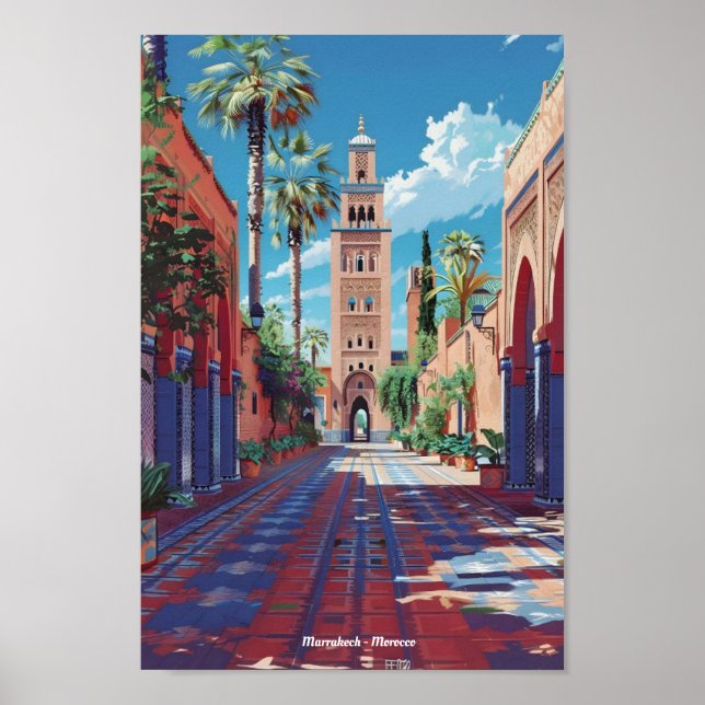 Poster Marrakesh Viagem no Marrocos (Frente)