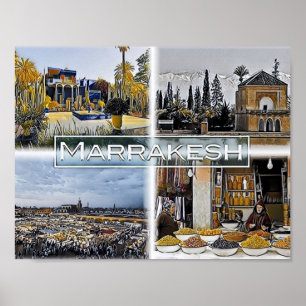 Poster Marraquexe - Marocco - Mosaico -