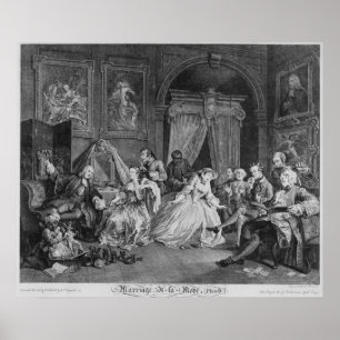 Poster Marriage a la Mode, Plate IV, The Toilette, 1745