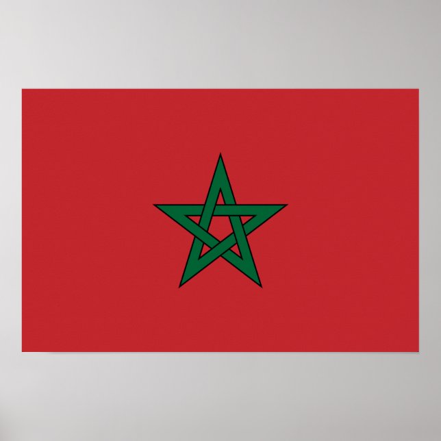 Póster Marrocos - Bandeira marroquina (Frente)