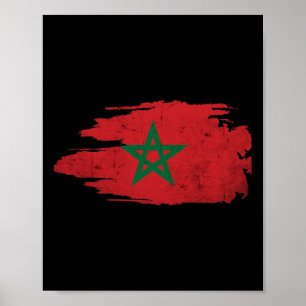 Poster Marrocos Bandeira Marroquina Amante de Futebol