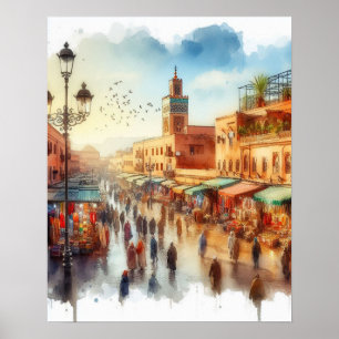 Poster Marrocos Marrakesh Medina