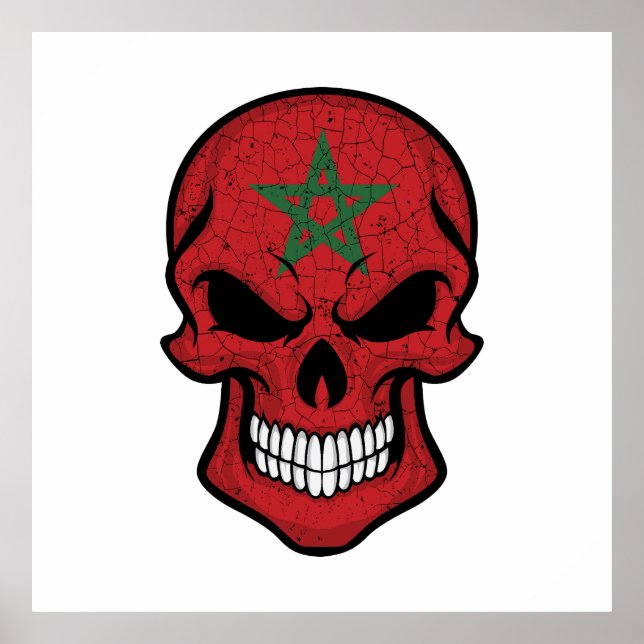 Poster Marrocos Sorrindo Sinalizador de Crânio (Frente)