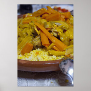 Poster Marrocos, Tetouan. Refeição tradicional marroquina