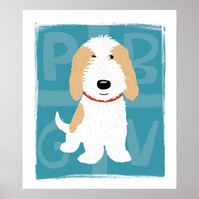 Póster Marrom e Branco PBGV (Frente)