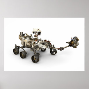 Poster Mars Perseverance Rover Em Fundo Branco.