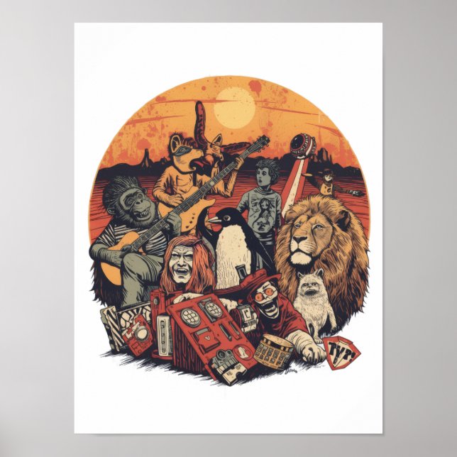 Poster Mars Pop Party Animals – Fun Music & Space Culture (Frente)