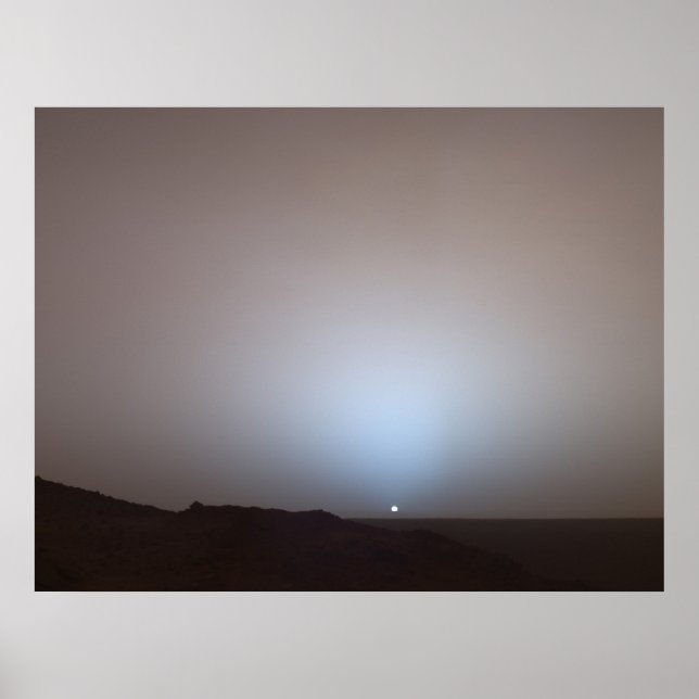 Póster Mars Sunset do Espírito na Cratera de Gusev (Frente)